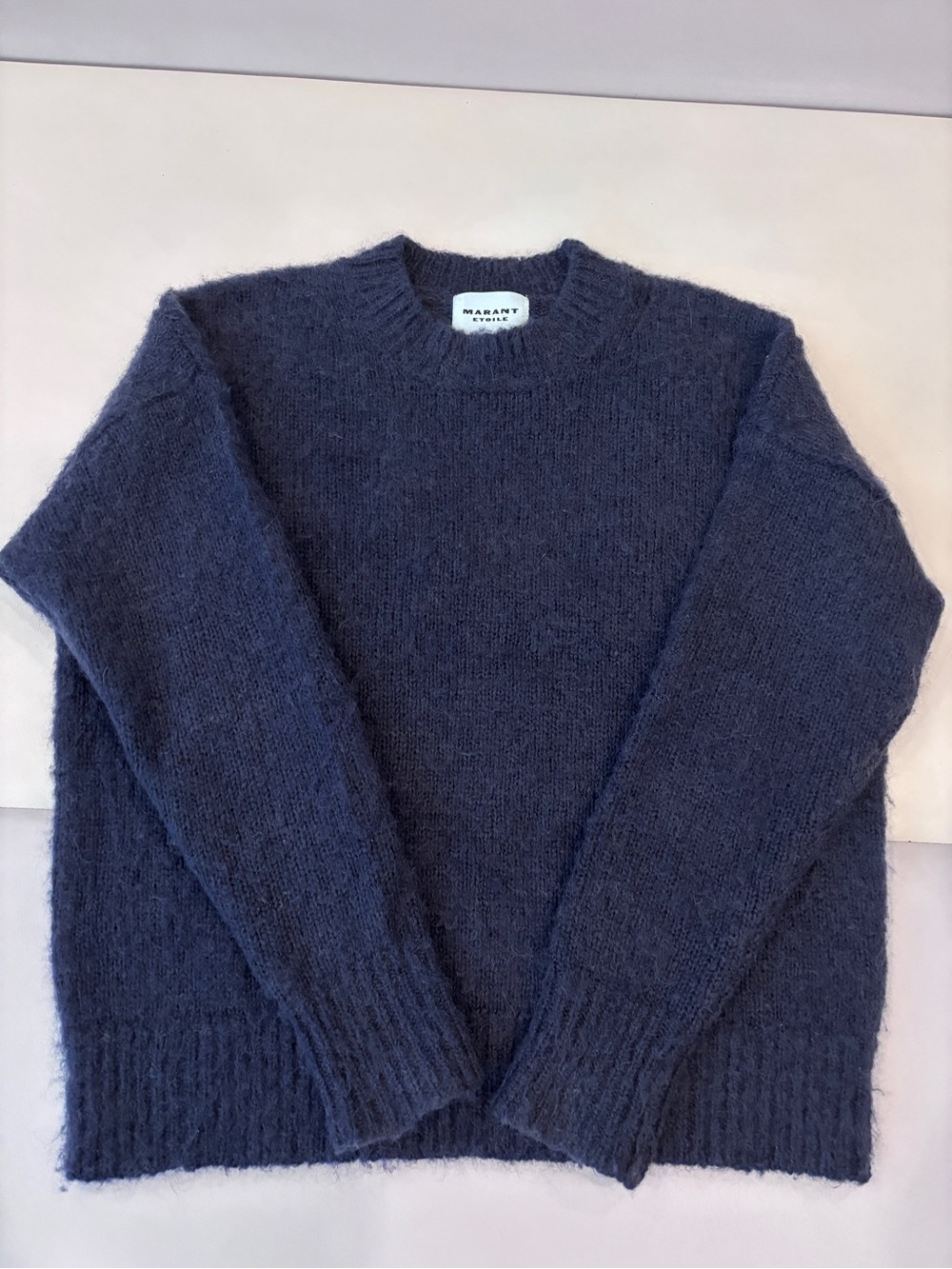 Isabel Marant Anya Navy Mohair-Blend Crewneck Sweater